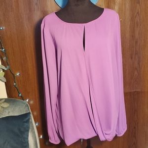 Banana Republic Purple Wrap with Tie Blouse
